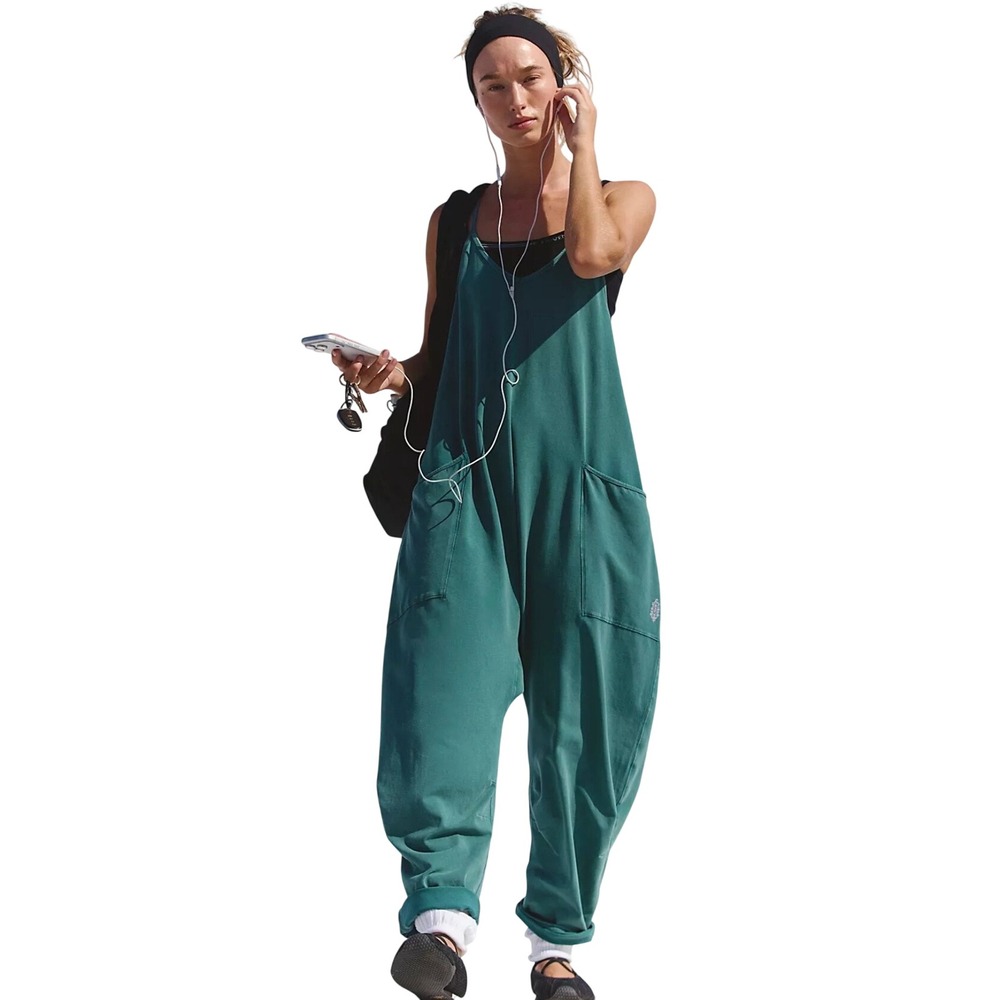 Free People FP Movement Hot Shot Onesie Womens XL Evergreen Teal OB1239677